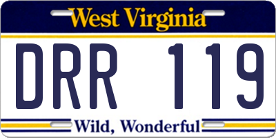 WV license plate DRR119