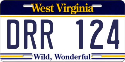 WV license plate DRR124