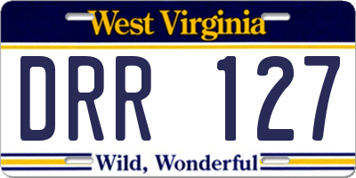 WV license plate DRR127