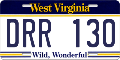 WV license plate DRR130