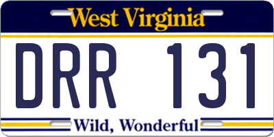 WV license plate DRR131
