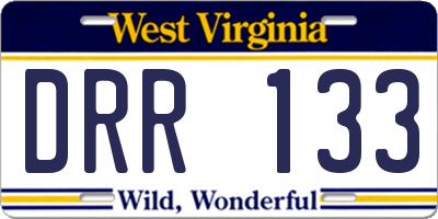 WV license plate DRR133