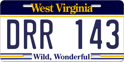 WV license plate DRR143