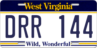 WV license plate DRR144