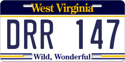 WV license plate DRR147