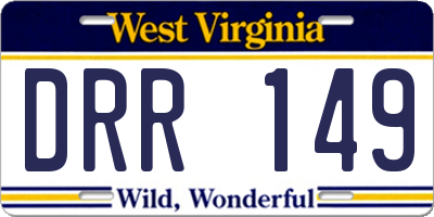 WV license plate DRR149