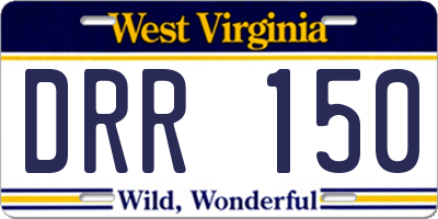 WV license plate DRR150