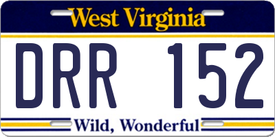 WV license plate DRR152