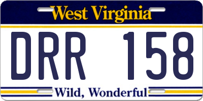 WV license plate DRR158