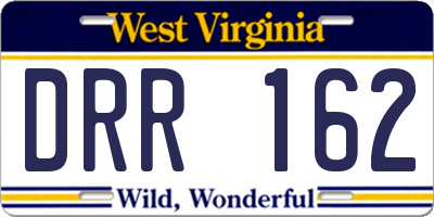 WV license plate DRR162