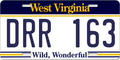 WV license plate DRR163