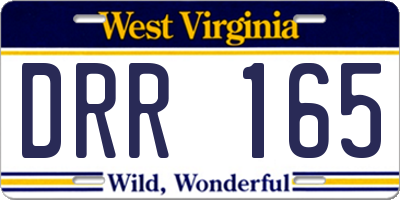 WV license plate DRR165