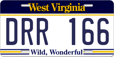 WV license plate DRR166