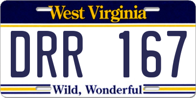 WV license plate DRR167