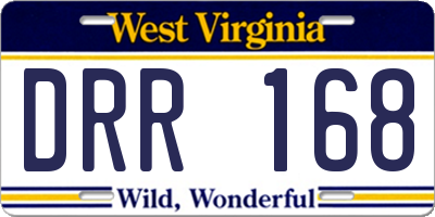 WV license plate DRR168