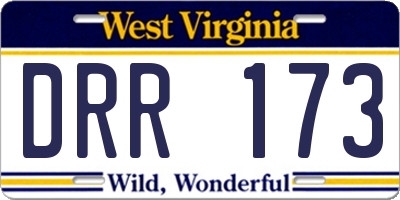 WV license plate DRR173