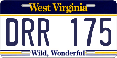 WV license plate DRR175