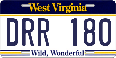 WV license plate DRR180