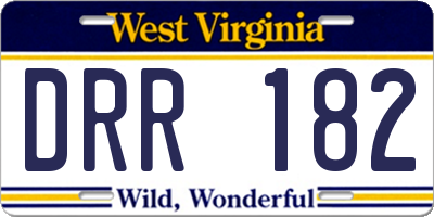WV license plate DRR182