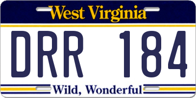 WV license plate DRR184