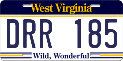 WV license plate DRR185