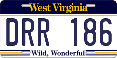 WV license plate DRR186