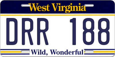 WV license plate DRR188