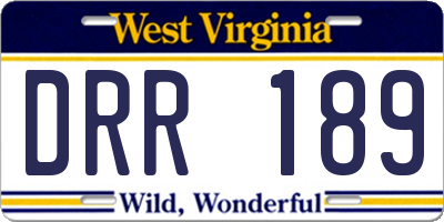 WV license plate DRR189