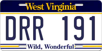 WV license plate DRR191