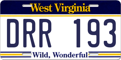 WV license plate DRR193