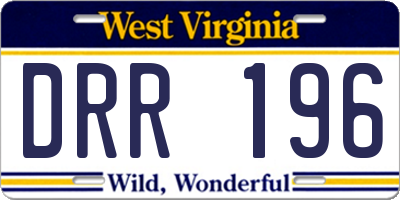 WV license plate DRR196