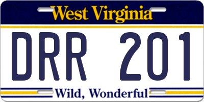 WV license plate DRR201