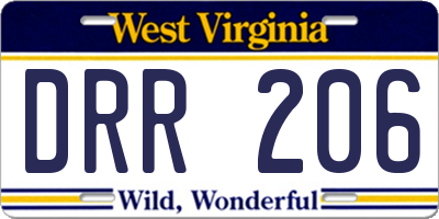 WV license plate DRR206