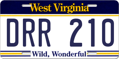 WV license plate DRR210