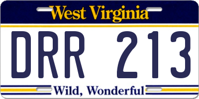 WV license plate DRR213