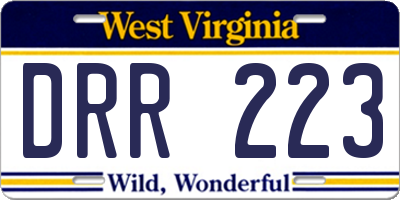 WV license plate DRR223