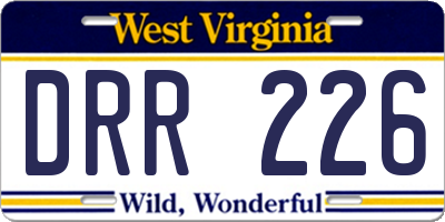 WV license plate DRR226