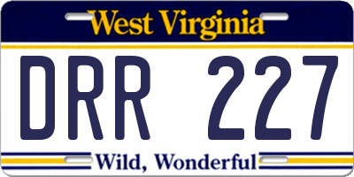 WV license plate DRR227
