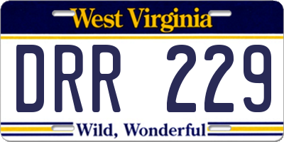 WV license plate DRR229
