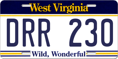 WV license plate DRR230