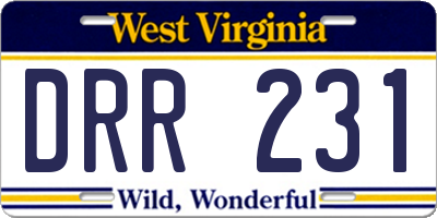 WV license plate DRR231