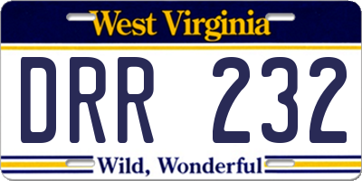 WV license plate DRR232