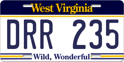 WV license plate DRR235
