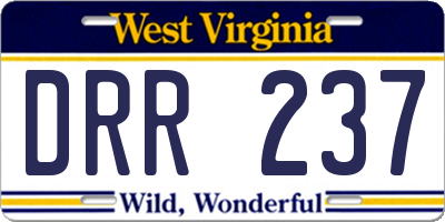 WV license plate DRR237