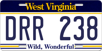 WV license plate DRR238