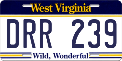 WV license plate DRR239
