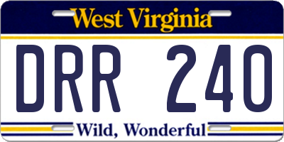 WV license plate DRR240