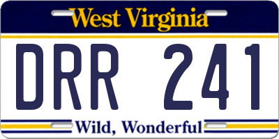 WV license plate DRR241