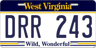 WV license plate DRR243