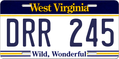 WV license plate DRR245